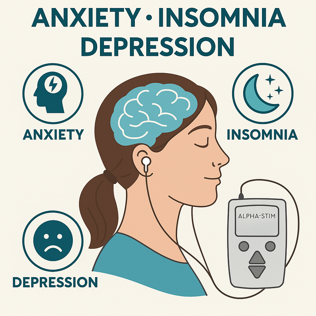 Alpha‑Stim CES for anxiety insomnia depression